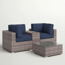 Wicker Seating Group Set With Table And Cushions by Unique Piece Furniture