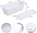 Window Box Planter, 7 Pack Plastic Vegetable Flower Planters Boxes 17 Inches Rectangular Flower Pots with Saucers for Indoor Outdoor Garden, Patio, Home Decor (White) by GreenHaven Gardens