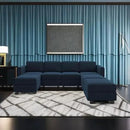 Belffin Modular Sectional Sofa U Shaped Sectional Couch with Reversible Chaises Velvet Modular Sofa with Storage Seat Blue by CozyNest Decor