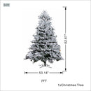 7 Ft Snow-Flocked PE/PVC Hybrid Christmas Tree
