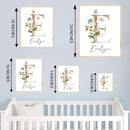 IZI POD Personalized Wooden Name Sign, Floral Monogram Nursery, Nursery Name Sign Boho Floral Pattern, Baby Name Sign, Wooden name signs for nursery, Wildflower Decor, Name signs for kids room gift/15, Design 15 by TinyTreasures Baby Boutique