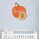 Personalized Wooden Name Sign, Round 3D Nursery Name Sign, Pumpkin Sunflower Nursery, Baby Name Sign, Wooden name signs for nursery, Little Pumpkin Decor, Baby Shower, Name signs for kids gift/14 by TinyTreasures Baby Boutique