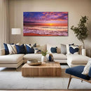 Beach Wall Art Sunset Canvas Pictures, Seascape Theme Art Wall Pictures, Coastal Ocean Wave Paintings,Modern Cloud Artwork for Bedroom Living Room Bathroom Home Office Decorations 20X40 Inches by CozyNest Decor