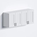 White Laundry Room Cabinets and Storage with 4 Doors and Utility Adjustable Shelf，Gabinetes Para Cocina Cupboard Kitchen Organizers and Storage Pantry Wall Mounted 12.4"D x 47.2"W x 19.7"H