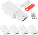 Heavy Duty Push to Open Door Latch, 5 Pack White Magnetic Push Latches, Hidden Push Touch Latch Hardware for Push to Open Cabinet, Magnetic Door Catch for Cabinet Drawer Wardrobe Kitchen Door by TinyTreasures Baby Boutique