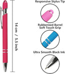 Ballpoint Pen with Stylus Tip, Soft Touch Click Metal Pen, 1.0mm Medium Point, Black Ink, 12 Count(4 Colors) by TinyTreasures Baby Boutique