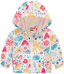 TUIJI Toddler Boys Girls Cartoon Print Zip Jacket Hooded Trench Lightweight Kids Coats Windbreaker Outdoor Cute Dust Coats by TinyTreasures Baby Boutique