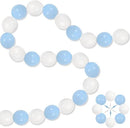 100PCS Blue and White Link Balloons, Baby Light Blue White Linking Balloons with Tail for Making Balloon Wall Arch and Chains, Quick Balloon for Wedding Birthday Baby Shower Party Decorations (6inch) by CozyNest Decor