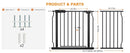 Extra Wide Baby Gate Extra Wide Extra Tall Dog Gates for Stairs Doorways Black Metal Tension Indoor Safety Gates with Pressure Mount 43.5-48 Inch by TinyTreasures Baby Boutique