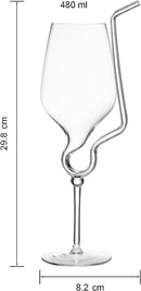 Straw Wine Glass, Spiral Vampire Wine Glass | 16oz