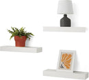 Amazon Basics Wood Floating Wall Shelves, Pack of 3, White, 15.8" x 5" x 1.8" by CozyNest Decor