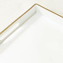 Large White Rectangular Decorative Tray – Plastic Serving Tray with Handles for Coffee Table, Ottoman, Living Room, 15.7” x 11.8” x 1.6 by CozyNest Decor