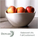 DOWAN Large Mixing Bowls, Ceramic Serving Bowls, 3.2 Quart Deep Salad Bowls, 105 Oz White Fruit Bowls for Modern Home, Set of 2 by CozyNest Decor