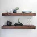 Modern Floating Shelves 3 Inches Thick for Wall, Wide Shelves for Kitchen, Living Room, Bedroom, and Bathroom, Natural Pine Wood, Rustic Wooden Shelf, (Set of 2) (Provincial, 36Lx3Hx8D) by CozyNest Decor