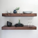 Modern Floating Shelves 3 Inches Thick for Wall, Wide Shelves for Kitchen, Living Room, Bedroom, and Bathroom, Natural Pine Wood, Rustic Wooden Shelf, (Set of 2) (Provincial, 60Lx3Hx6D) by CozyNest Decor