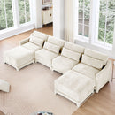 Stylish Sofa With Ottoman And Lumbar Pillows, Ergonomic Design by HouseOfZazla