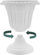 PL10BK Classic Traditional Plastic Urn Planter Indoor/Outdoor, 15" x 13", Black by GreenHaven Gardens