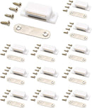 Cabinet Magnet Latch - Best for Cabinet Doors, Cupboards, Drawers and Shutters - Cabinet Magnetic Latch Easy Install - Magnetic Cabinet Catch Screws Included - Set of 12(White) by TinyTreasures Baby Boutique