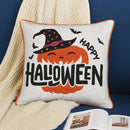 Happy Halloween Pumpkin Witch Throw Pillow Set of 2