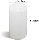 CANDLE CHOICE Large Waterproof Outdoor Battery Operated Flameless Candles Remote Timer 4”(D)x8”(H) Big White Plastic Bright Flickering Electric LED Pillars Lantern Patio Garden Wedding Decoration 2PCS by GreenHaven Gardens