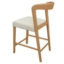 Solid Rubber Wood Counter Stools (Natural Oak + Beige) Set of 2 by HouseOfZazla