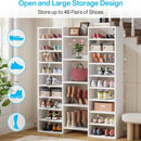 14 Tier Shoe Storage Cabinet With 23 Open Cubbies, 46 Pairs Capacity Entryway Organizer - White by HouseOfZazla