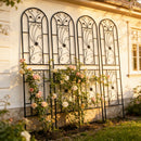 4 Pack Metal Garden Trellis 86.7'' x 19.7'' Rustproof Black by HouseOfZazla