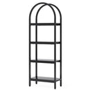 Tall 4 Tier Arched Open Bookshelf Storage Rack - Black by HouseOfZazla
