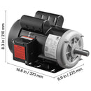5 HP Electric Motor for Air Compressors, 3450 RPM, Single-Phase 230V by HouseOfZazla