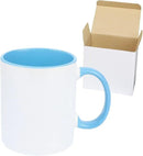 11oz White Ceramic Sublimation Coffee Mug in White Gift Box, 6 New Mixed Colors, Case of 36 by CozyNest Decor