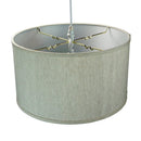 18"W 2 Light Swag Plug-In Pendant  Textured Oatmeal with Diffuser White Cord
