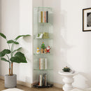 5 Tier Diamond Glass Display Case With 5 Dynamic LED Modes - Black by HouseOfZazla