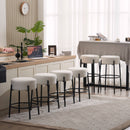 30" Tall, Round High Bar Stools, Set of 2 - Contemporary upholstered dining stools for kitchens, coffee shops and bar stores - Includes sturdy hardware support legs