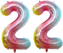 GOER Rainbow Foil Balloons Number 2,Huge Number Balloons for 2nd Birthday Party Supplies Anniversary Decorations (3 pcs,42 inch,32 inch,16inch) by TinyTreasures Baby Boutique