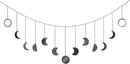 Mkono Moon Phase Wall Hanging Boho Aesthetic Room Decor Metal Moons Garland Hanging Art Bohemian Home Decoration for Girls Room Nursery Bedroom Livingroom Dorm, Ideal, Black, 55" by CozyNest Decor