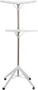 Extra Capacity Garment & Clothes Drying Rack, Adjustable-Height, 120 Pieces of Clothes, Stainless Steel, 4 Caster Wheels by CozyNest Decor
