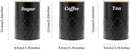 Black Canister Sets for Kitchen Counter,Tea coffee canisters,sugar container,3 Canisters,900ML/30.43OZ by CozyNest Decor