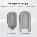 Infant Lounger, Baby Nest Cover for Baby Girls & Boys, Newborn Essentials for Baby 0-12 Months, 100% Cotton Breathable, Co Sleeper Portable Travel Bed (SlateGray, Cotton) by TinyTreasures Baby Boutique