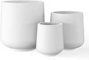 Kante 15.3"+11.6"+8.2" Dia Round Concrete Planter, Large Outdoor Indoor Planter Pots Containers with Drainage Holes and Rubber Plug for Home Garden Patio, Pure White by GreenHaven Gardens