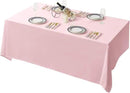 Surmente Pink Tablecloth 90 x 132-inch Rectangular Polyester Table Cloth for Weddings, Banquets, or Restaurants by CozyNest Decor