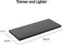 Wall Shelf Set of 2, Black Floating Shelves 24 in W x 10 in D x 1 in H, Wooden Floating Wall Shelf with Invisible Brackets for Living Room/Bedroom/Bathroom/Kitchen Storage and Decor by CozyNest Decor
