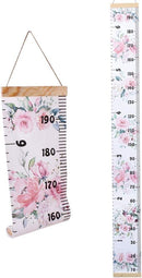 Kids Growth Chart, Wood Frame Fabric Canvas Height Measurement Ruler from Baby to Adult for Child's Room Decoration 7.9 x 79in (7.9 x 79in, Flowers) by TinyTreasures Baby Boutique