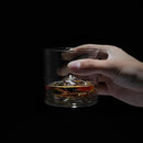 Mount Everest Heavy Crystal Whiskey Glasses Gift Set of 2, Thick Freezable Bourbon Glass 1lb Each, Premium Whiskey Gifts for Men, Frozen Crystal Chills Cocktails, 10 oz by CozyNest Decor