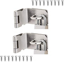 90 Degree 4 Inch Right Angle Padlock Hasp, Stainless Steel Safety Door Latches, Solid Gate Latches Brushed Finish by TinyTreasures Baby Boutique
