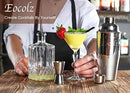 Bartender Kit Cocktail Shaker Set with Stand Bar Tool Bar Set for Drink Mixing Home Bartending Kit 11-Piece Bar Cart Accessories: Martini Shaker, Mixer Spoon, Jigger, Muddler, Strainer & Recipes Gifts by CozyNest Decor