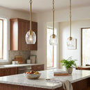 Vista - Single Pendant Chain Hanging Light - Clear / Gold by HouseOfZazla