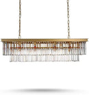 L39.4 W10.2 Gold Rectangle Modern Crystal Chandeliers Lighting Pendant Ceiling Lights Fixture Lamp for Dining Living Room by CozyNest Decor