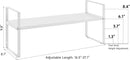 16.5~27.1" Expandable Shelf Organizer, 1Pack 8.1" Wide Stackable Cabinet Shelf Organizers, White Metal Sturdy Kitchen Counter Storage for Countertop, Adjustable Height Spice Rack by CozyNest Decor