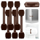 Cabinet Locks Baby Proofing (6-Pack Brown) - Child Proof Cabinet Locks, No Drilling, Easy Installation, Adjustable & Reusable, Drawer Locks Baby Proofing by TinyTreasures Baby Boutique