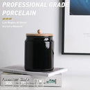 Sweejar Ceramic Kitchen Canisters, 58 FLOZ Porcelain Food Storage Jar with Airtight Seal Wooden Lid, Home Container Serving for Coffee Beans, Tea-leave, Sugar, Salt and More, Tool Bucket (Black) by CozyNest Decor